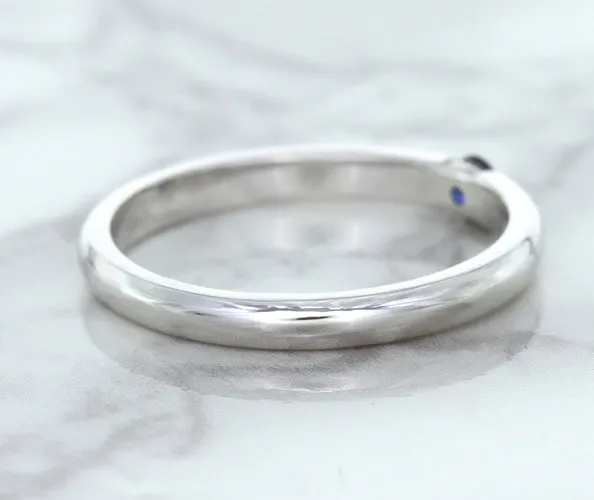 0.10ct Round Blue Sapphire Ring in 18K White Gold