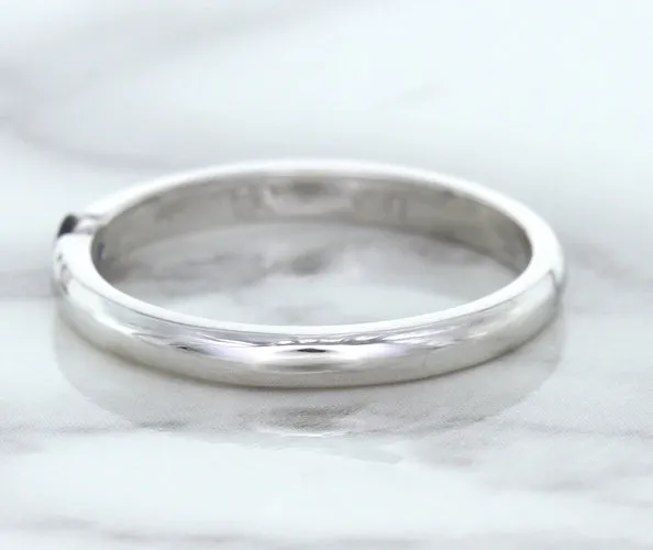 0.10ct Round Blue Sapphire Ring in 18K White Gold