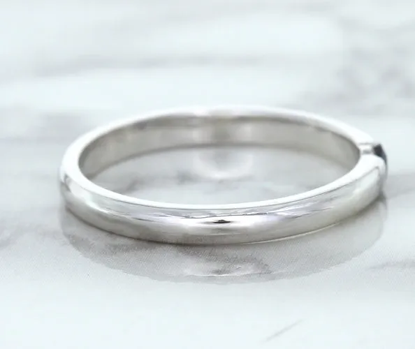 0.10ct Round Blue Sapphire Ring in 18K White Gold