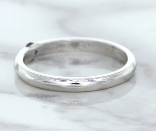 0.10ct Round Blue Sapphire Ring in 18K White Gold