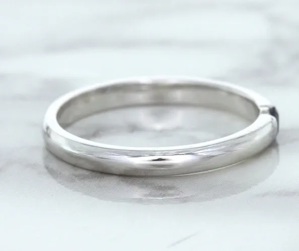 0.10ct Round Blue Sapphire Ring in 18K White Gold
