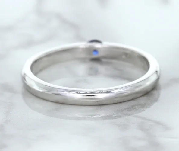 0.10ct Round Blue Sapphire Ring in 18K White Gold