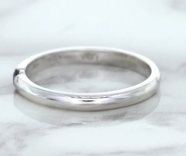 0.10ct Round Blue Sapphire Ring in 18K White Gold
