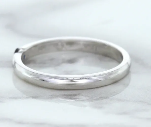 0.10ct Round Blue Sapphire Ring in 18K White Gold