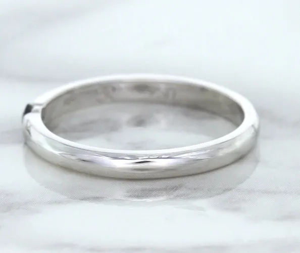 0.10ct Round Blue Sapphire Ring in 18K White Gold