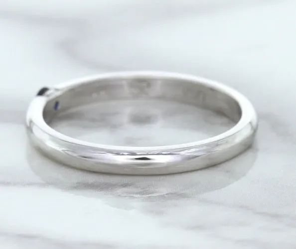 0.10ct Round Blue Sapphire Ring in 18K White Gold