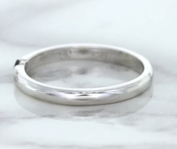 0.10ct Round Blue Sapphire Ring in 18K White Gold