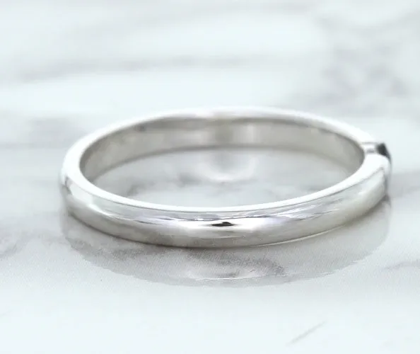 0.10ct Round Blue Sapphire Ring in 18K White Gold