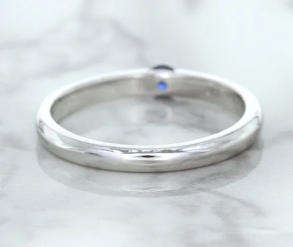 0.10ct Round Blue Sapphire Ring in 18K White Gold