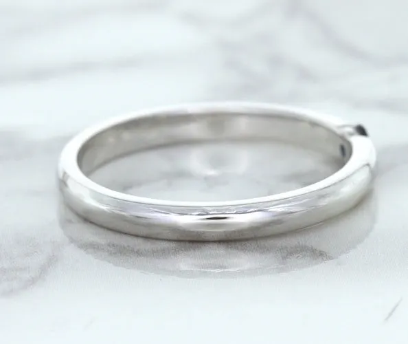 0.10ct Round Blue Sapphire Ring in 18K White Gold