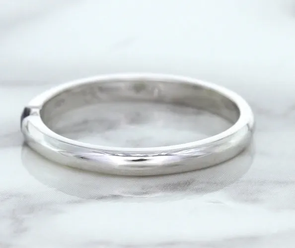 0.10ct Round Blue Sapphire Ring in 18K White Gold