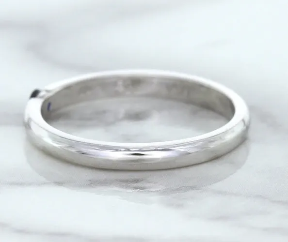 0.10ct Round Blue Sapphire Ring in 18K White Gold
