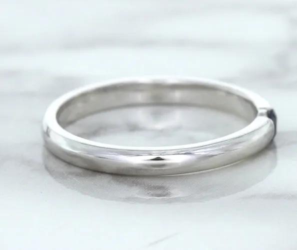0.10ct Round Blue Sapphire Ring in 18K White Gold
