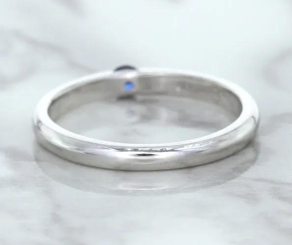 0.10ct Round Blue Sapphire Ring in 18K White Gold