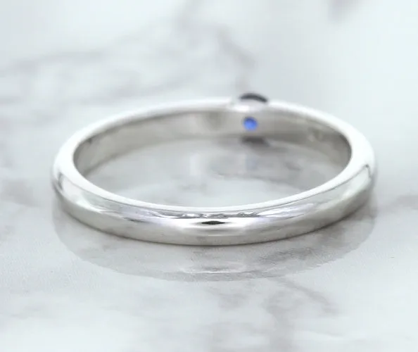 0.10ct Round Blue Sapphire Ring in 18K White Gold