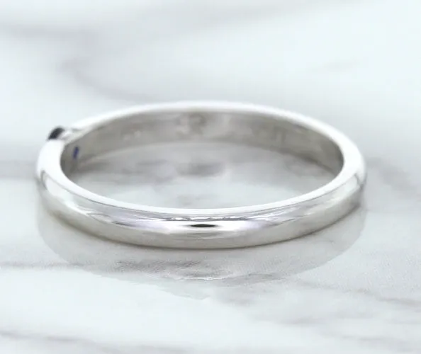 0.10ct Round Blue Sapphire Ring in 18K White Gold