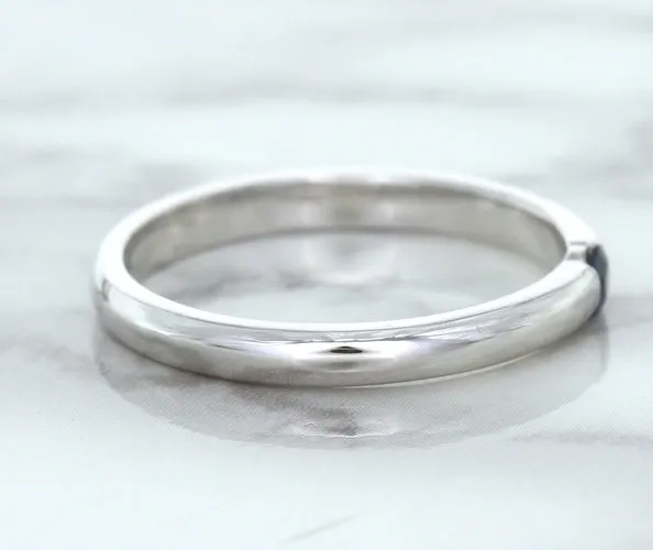 0.10ct Round Blue Sapphire Ring in 18K White Gold