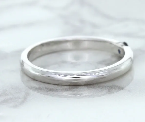 0.10ct Round Blue Sapphire Ring in 18K White Gold