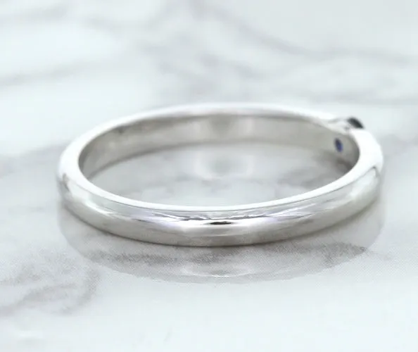 0.10ct Round Blue Sapphire Ring in 18K White Gold