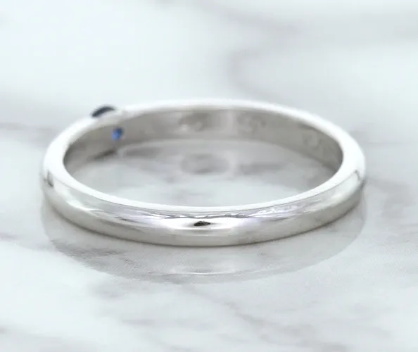 0.10ct Round Blue Sapphire Ring in 18K White Gold