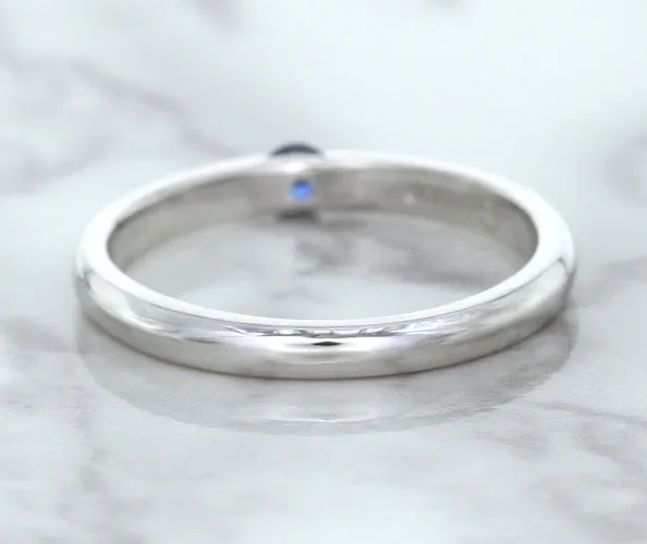 0.10ct Round Blue Sapphire Ring in 18K White Gold
