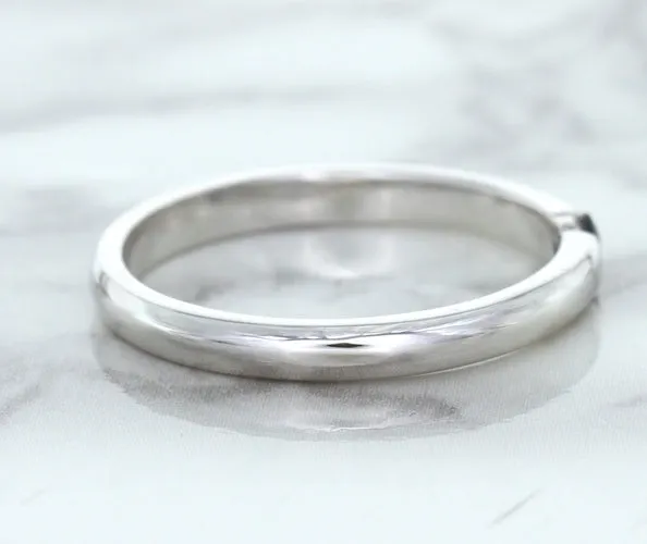 0.10ct Round Blue Sapphire Ring in 18K White Gold