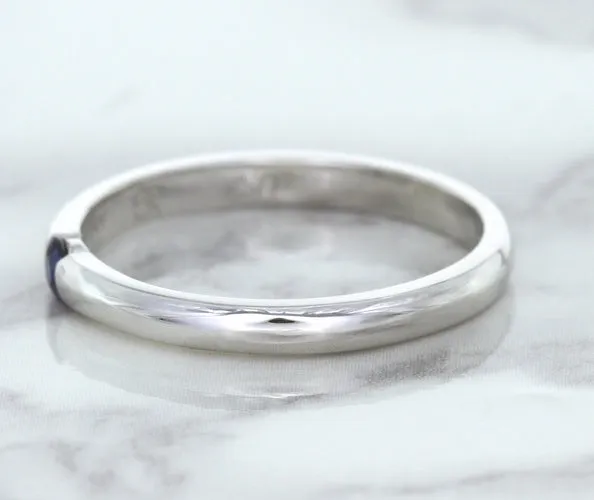 0.10ct Round Blue Sapphire Ring in 18K White Gold