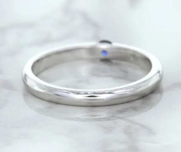 0.10ct Round Blue Sapphire Ring in 18K White Gold
