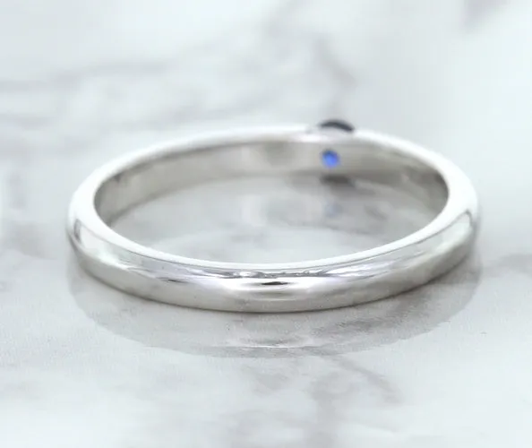 0.10ct Round Blue Sapphire Ring in 18K White Gold
