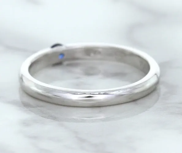 0.10ct Round Blue Sapphire Ring in 18K White Gold