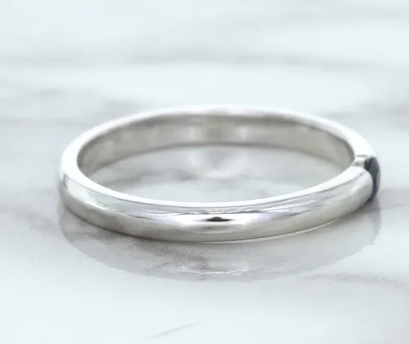 0.10ct Round Blue Sapphire Ring in 18K White Gold