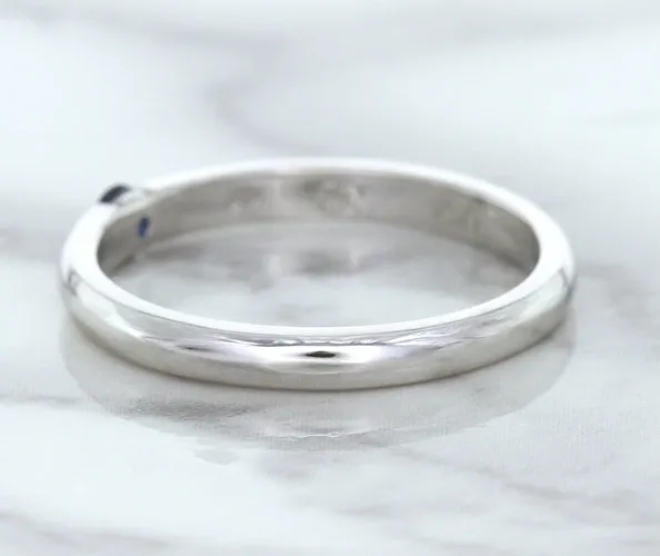 0.10ct Round Blue Sapphire Ring in 18K White Gold