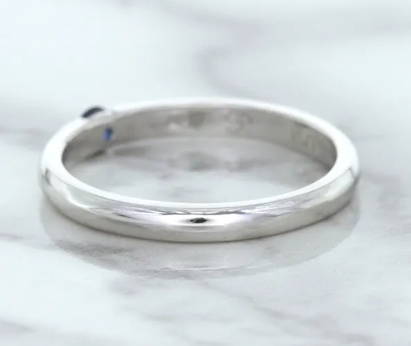 0.10ct Round Blue Sapphire Ring in 18K White Gold