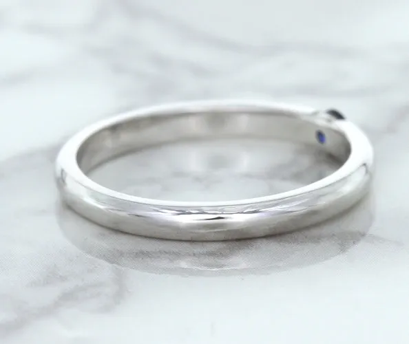 0.10ct Round Blue Sapphire Ring in 18K White Gold