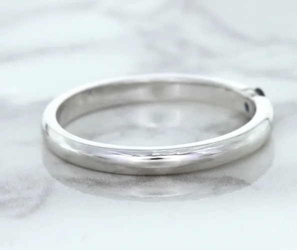 0.10ct Round Blue Sapphire Ring in 18K White Gold