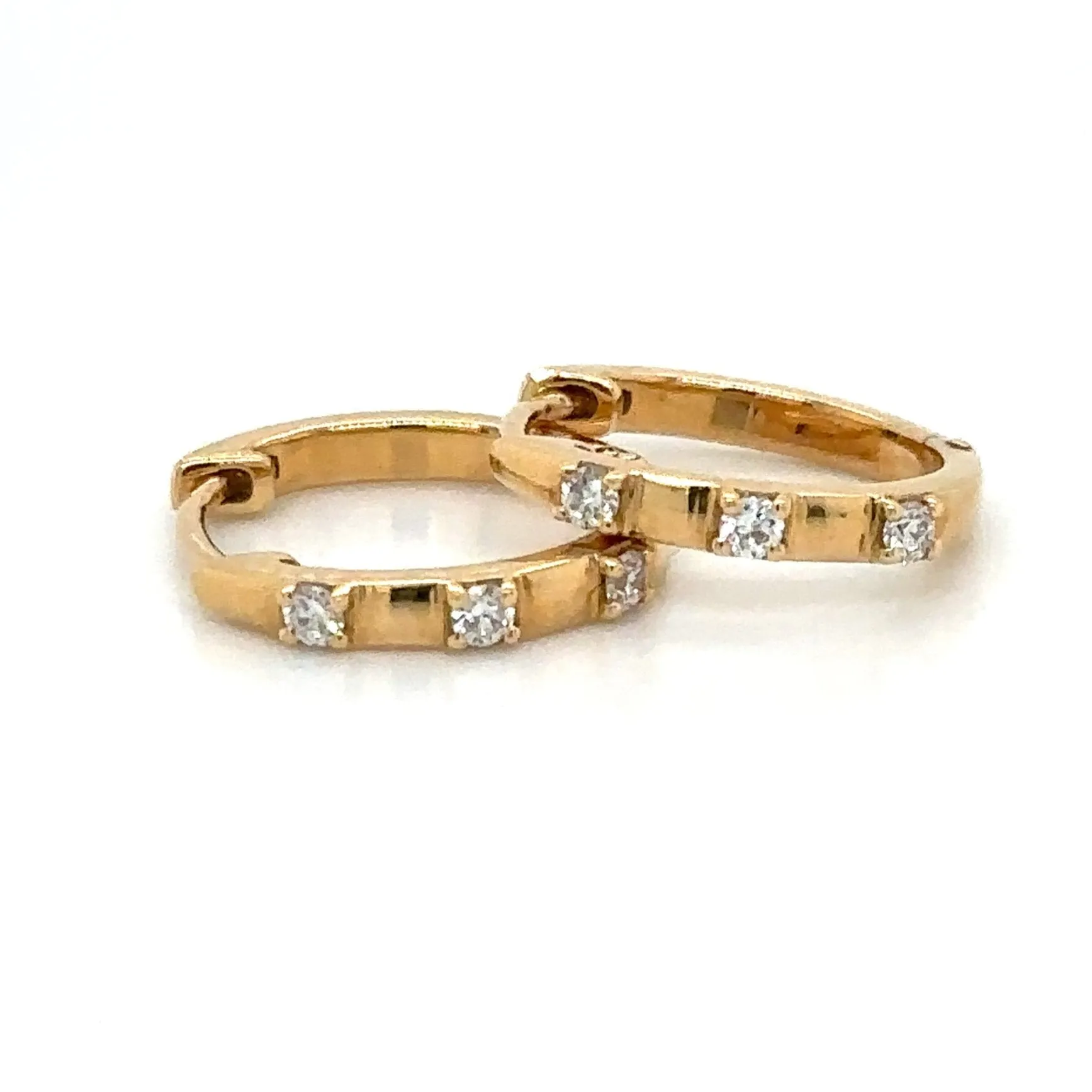 0.11ct tw Diamond Hoop Huggie Earrings