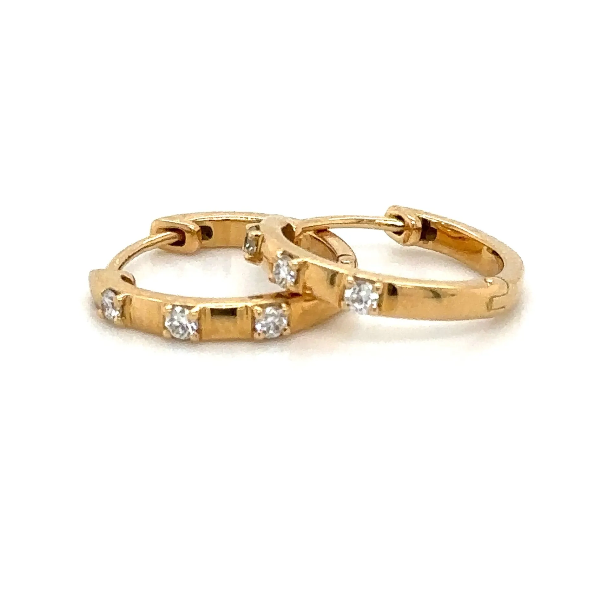 0.11ct tw Diamond Hoop Huggie Earrings