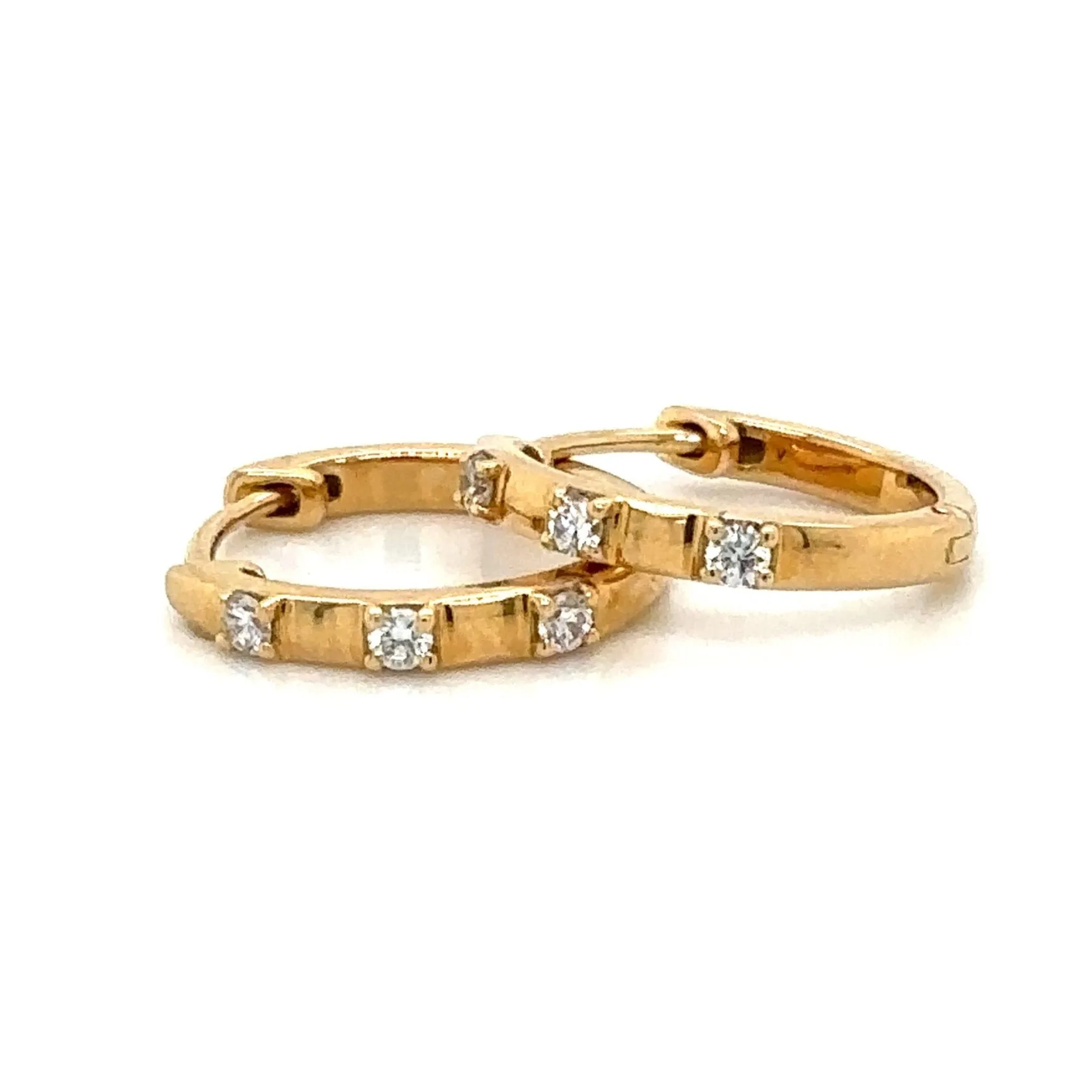 0.11ct tw Diamond Hoop Huggie Earrings