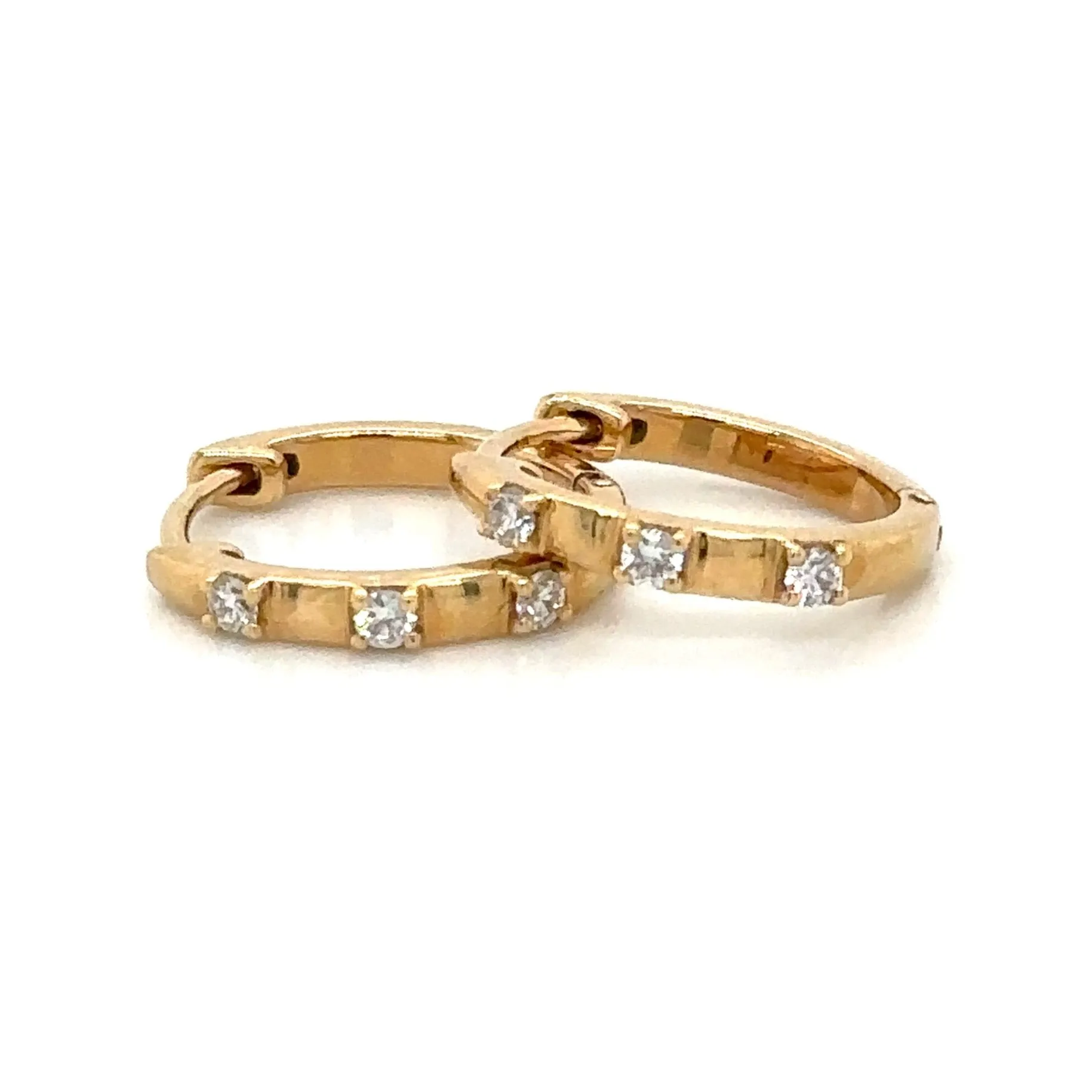 0.11ct tw Diamond Hoop Huggie Earrings
