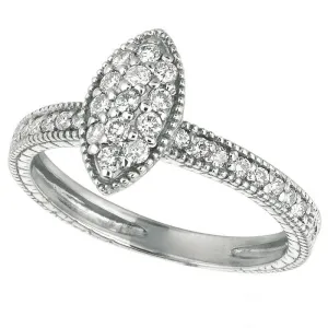 0.50 Carat Natural Diamond Marquise Shape Ring Band G SI 14K White Gold