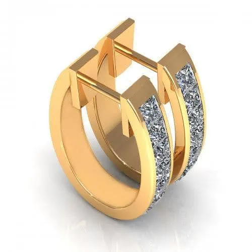 0.60-1.50 CT Princess Cut Diamonds - Diamond Earrings