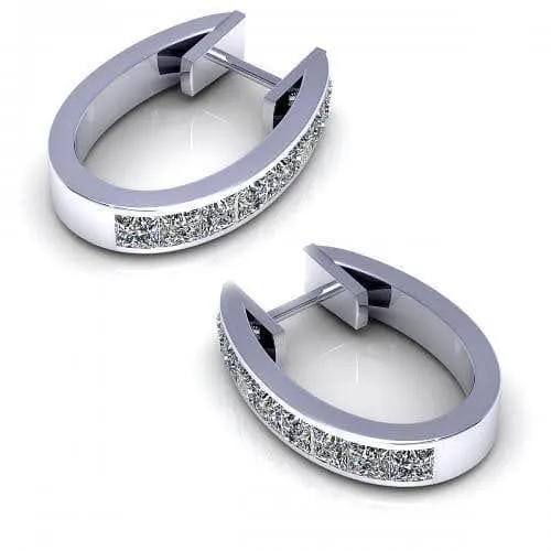 0.60-1.50 CT Princess Cut Diamonds - Diamond Earrings