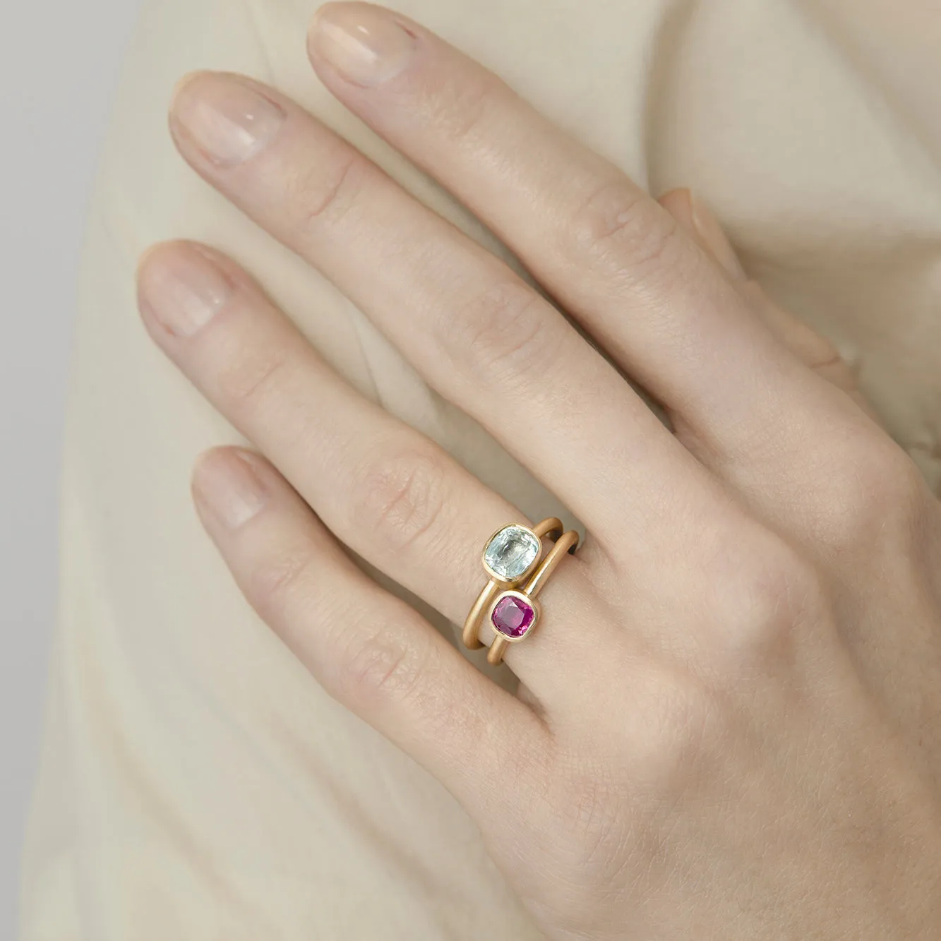 0.73 Carat One-of-a-Kind Cushion Cut Ruby Ring | RR1-OOAK