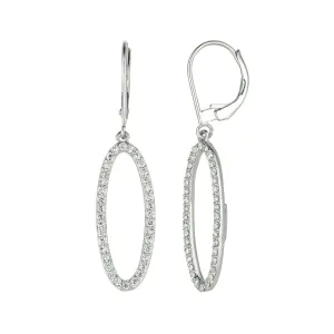0.75 Carat Natural Diamond Earrings G SI 14K White Gold