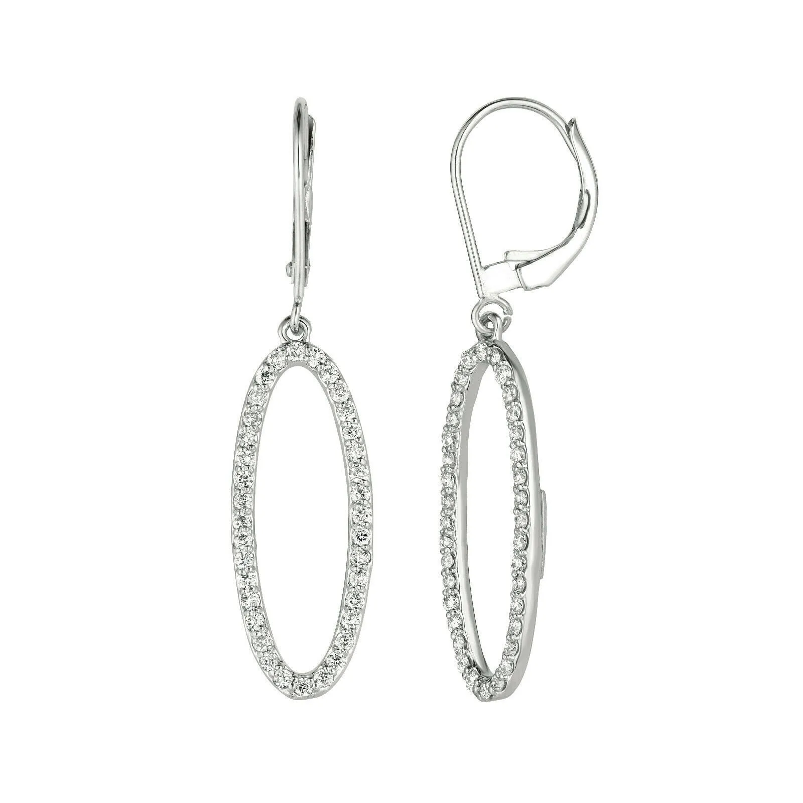 0.75 Carat Natural Diamond Earrings G SI 14K White Gold