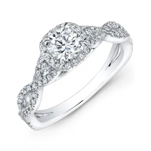 0.86 CTTW. Cushion Cut Diamond Ring