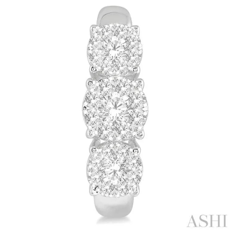 1 ctw Lovebright Round Cut Diamond Earrings in 14K White Gold