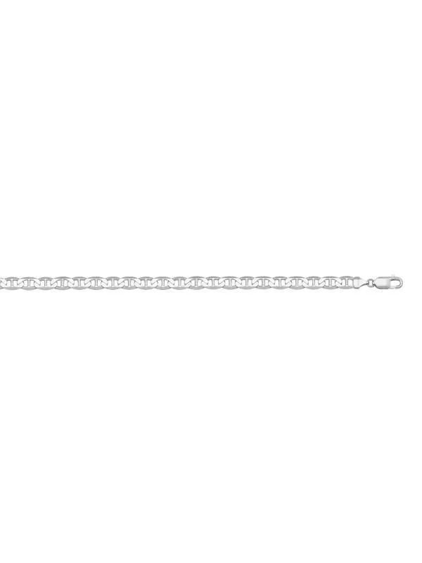 10, 14 Karat White Gold Flat Anchor 3.0 mm Italian Bracelet