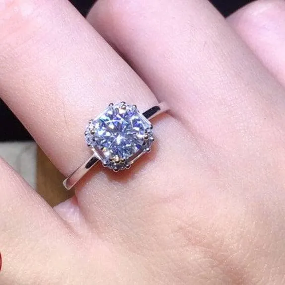 1.0 Ct Diamond Cushion Engagement Ring