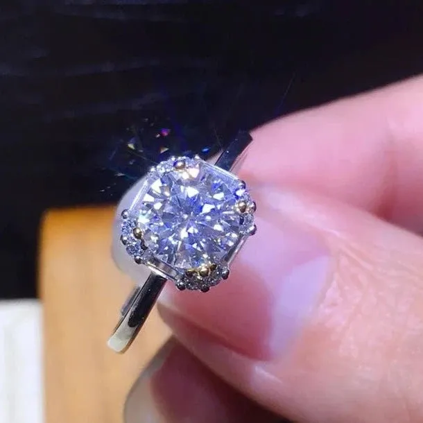 1.0 Ct Diamond Cushion Engagement Ring